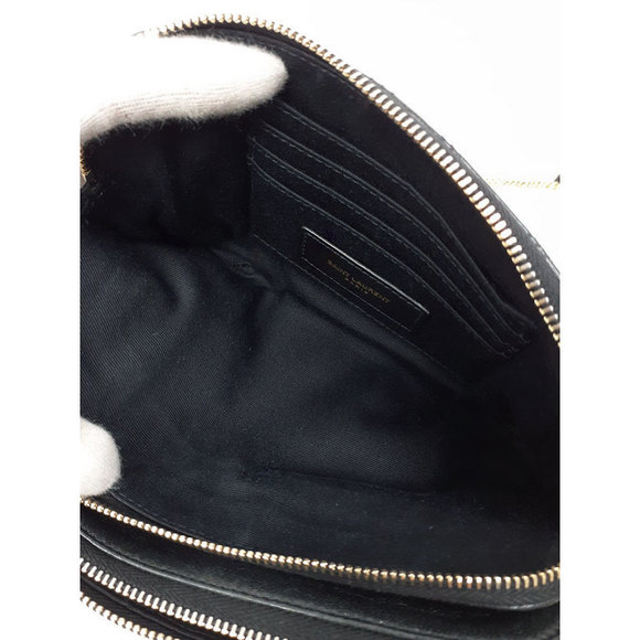 Saint Laurent Paris Becky Double Zip Pouch Chain Shoulder Bag - Picture 4 of 9